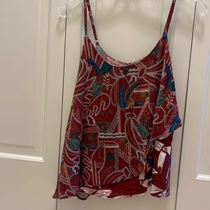 NWT Anthropologie Farm Rio Benita Layered Cami Toucan Bird Palm Tree Size S